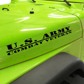 Hood Army Custom Combat Veteran Marines Corp Sticker Compatible Trucks Decals Vinyl JK TJ YJ CJ Pair Color - Brands Distributor
